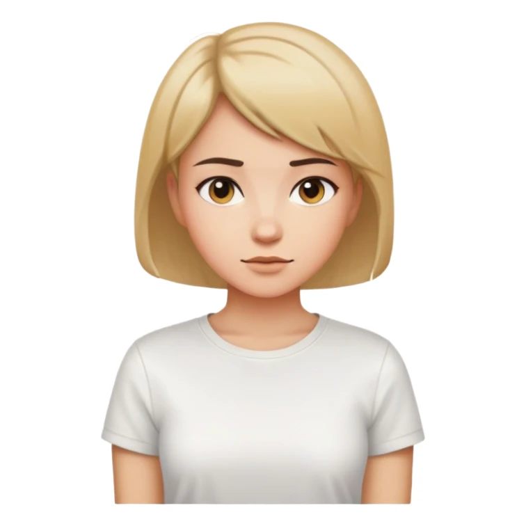 O fată cu păr scurt și tricou alb  sticker