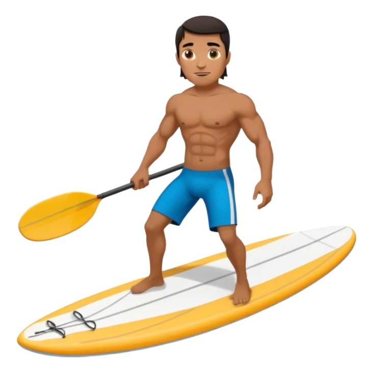 Paddle boarding Dark haired muscular Mexican surfer sticker