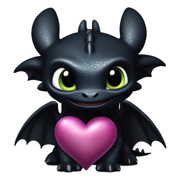 How to train your dragon toothless with purple hearts sticker
