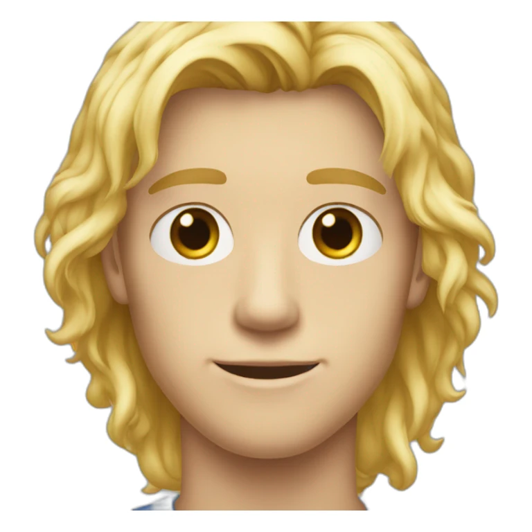 homme de 20ans cheveux long blond au yeux bleux sticker