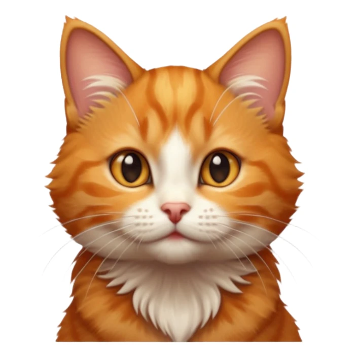 A high-resolution photo-realistic digital illustration of a ginger tabby cat kitten, chest upward sticker