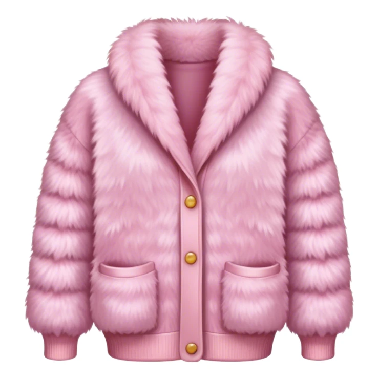 A fluffy pink fur cardigan with a cozy and stylish design sticker