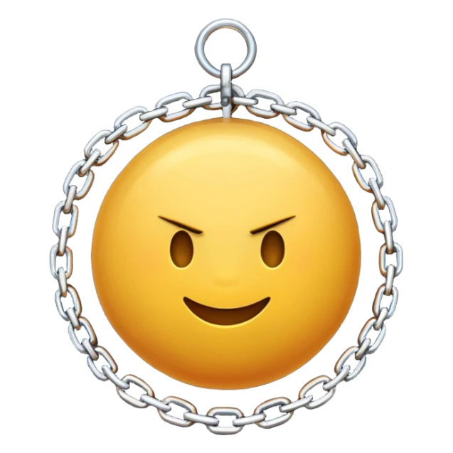 iPhone text message emoji size ball, and chain with spikes sticker