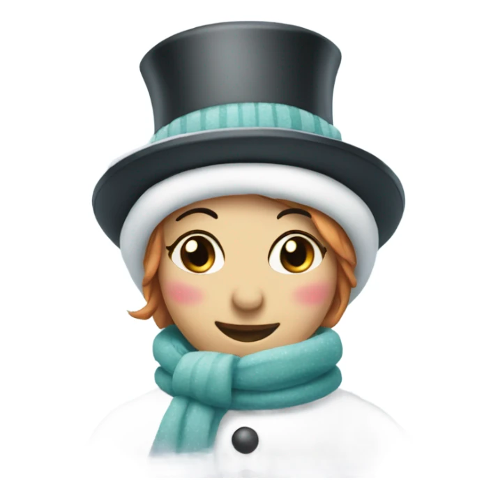 Female snowman blushing  sticker