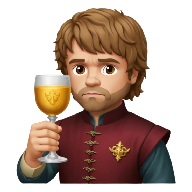 Tyrion lannister drinking with a smirk sticker