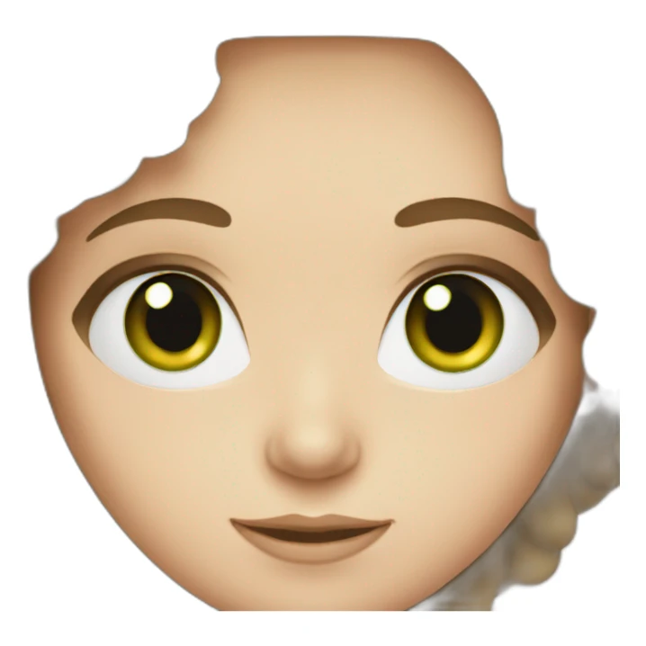 brown haired white girl with green eyes sticker