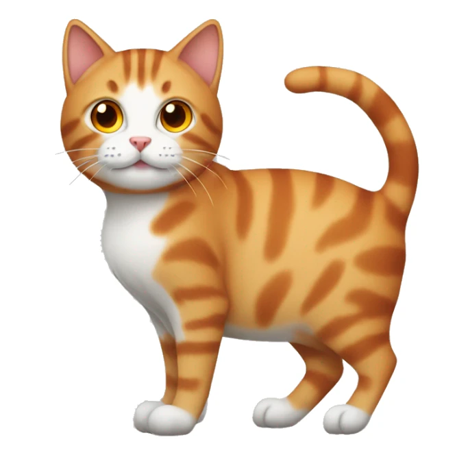 An tabby cat with an orange cat sticker