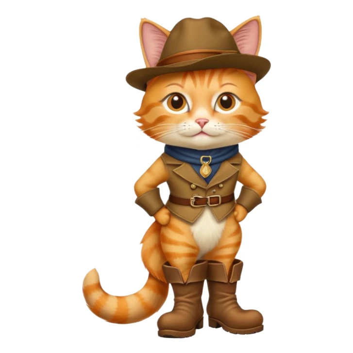 classic Puss in Boots with iconic hat and boots, confident pose sticker