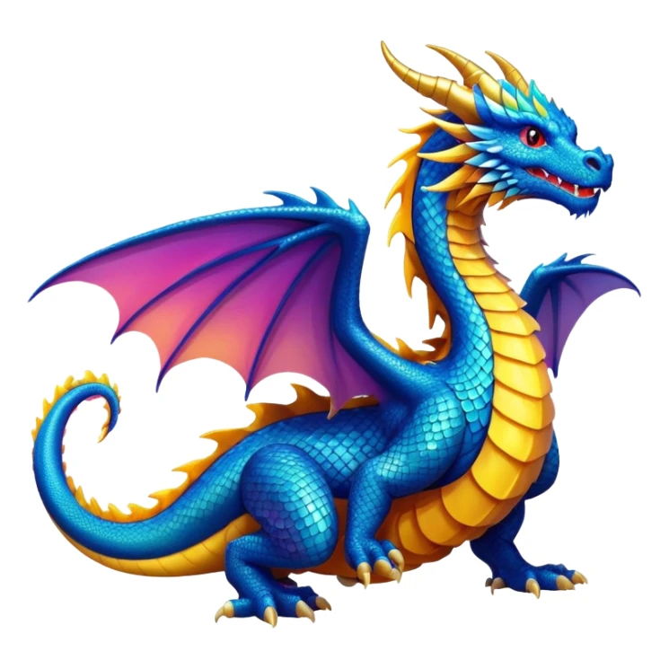 majestic dragon with scales and wings sticker