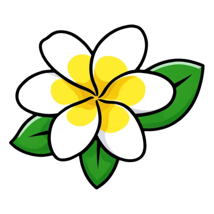beautiful plumeria flower sticker