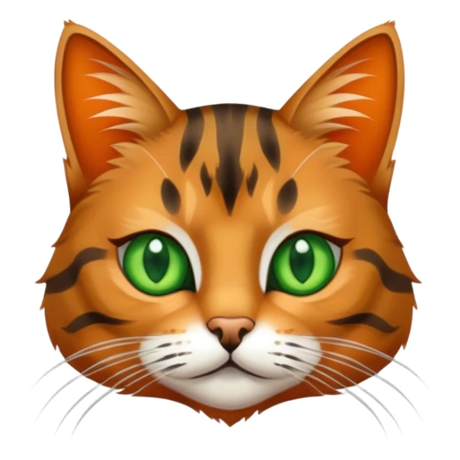 Tabby cat with green eyes and long white whiskers sticker