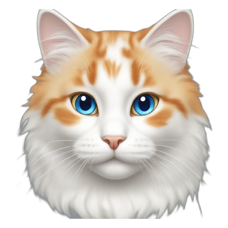 White cat with orange color fur blue eyes sticker
