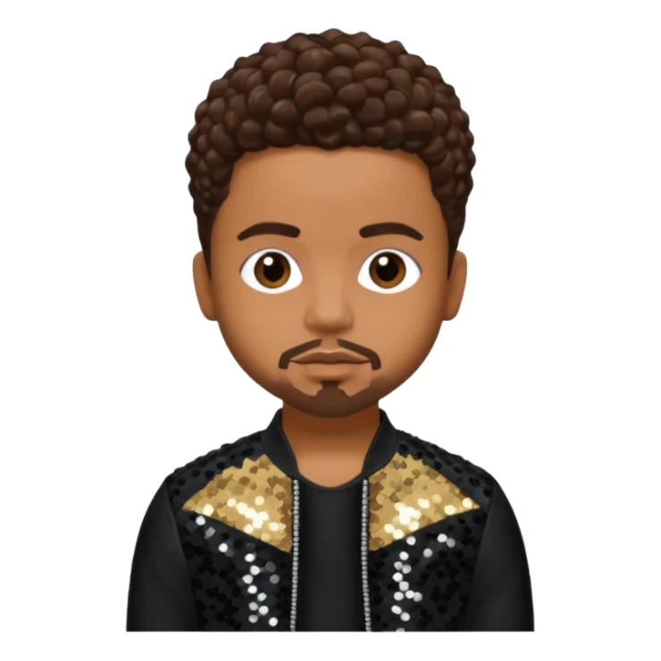 Raz-B from B2K with dark brown hair, black sequin outfit sticker