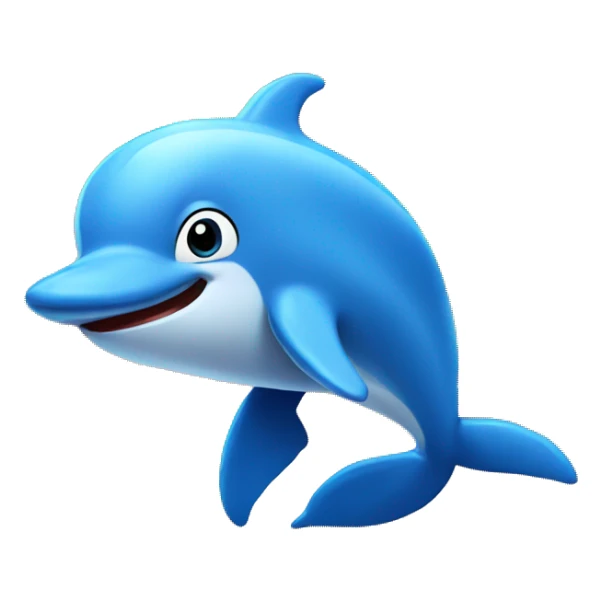 A blue dolphin walking around in a circus sticker