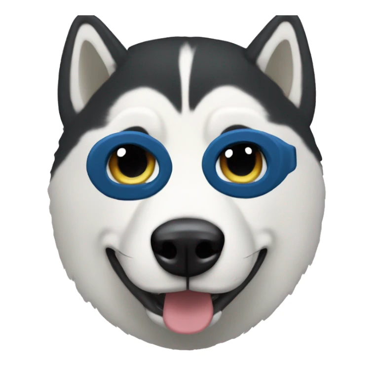 Husky wearing ski mask sticker