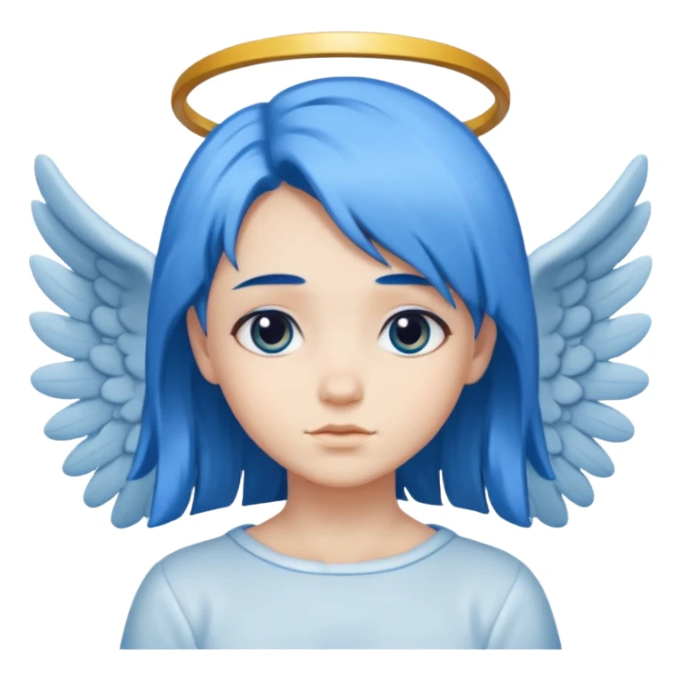 blue hair angel sticker