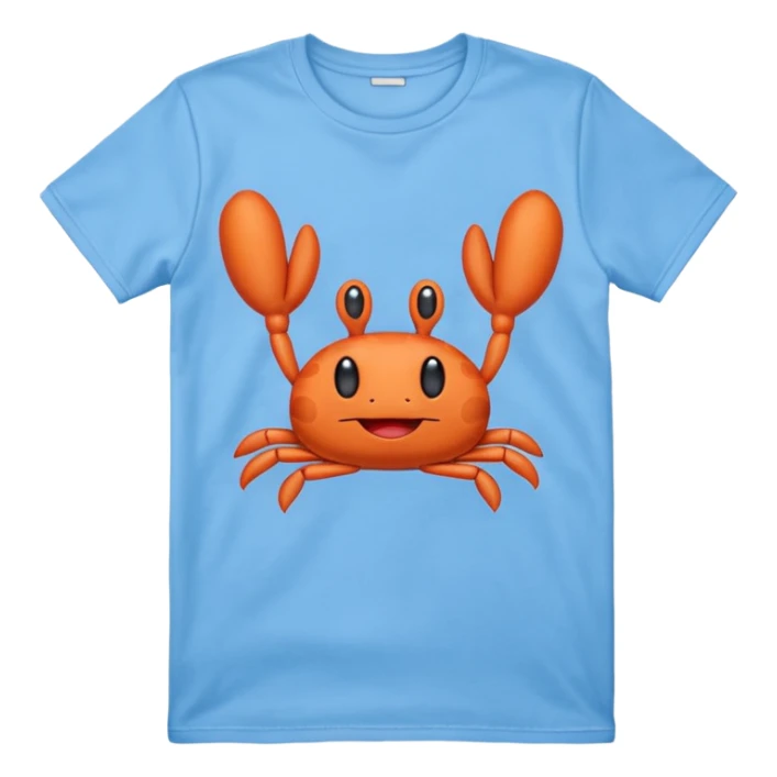 Blue shirt with I love krabby on it sticker