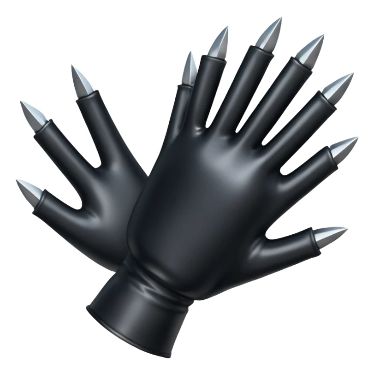 a black vinyl glove with metal claws  sticker