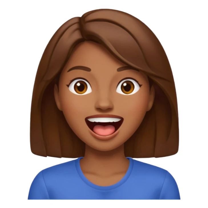 Woman brown hair with mouth open sticker