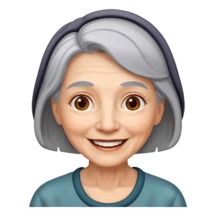 grey hair old woman sticker