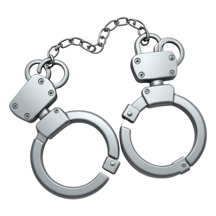 cracking handcuffs with little effects of cracks super minimalistic sticker