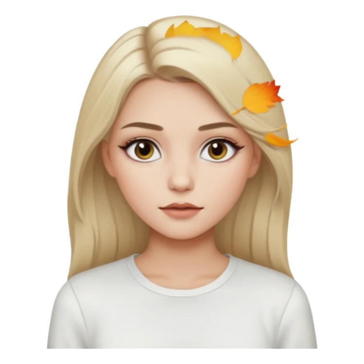 ragazza bionda cenere truccata con maglietta a maniche lunghe bianca sticker