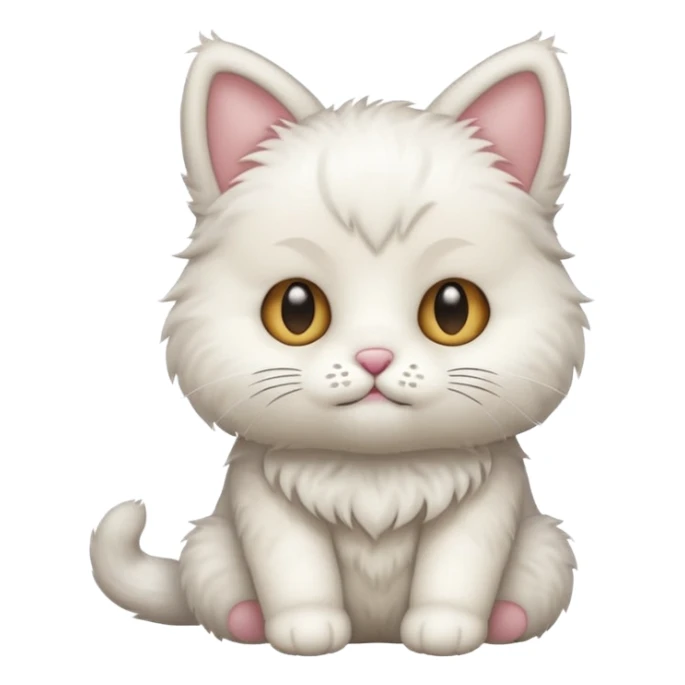 White teddy cat sticker