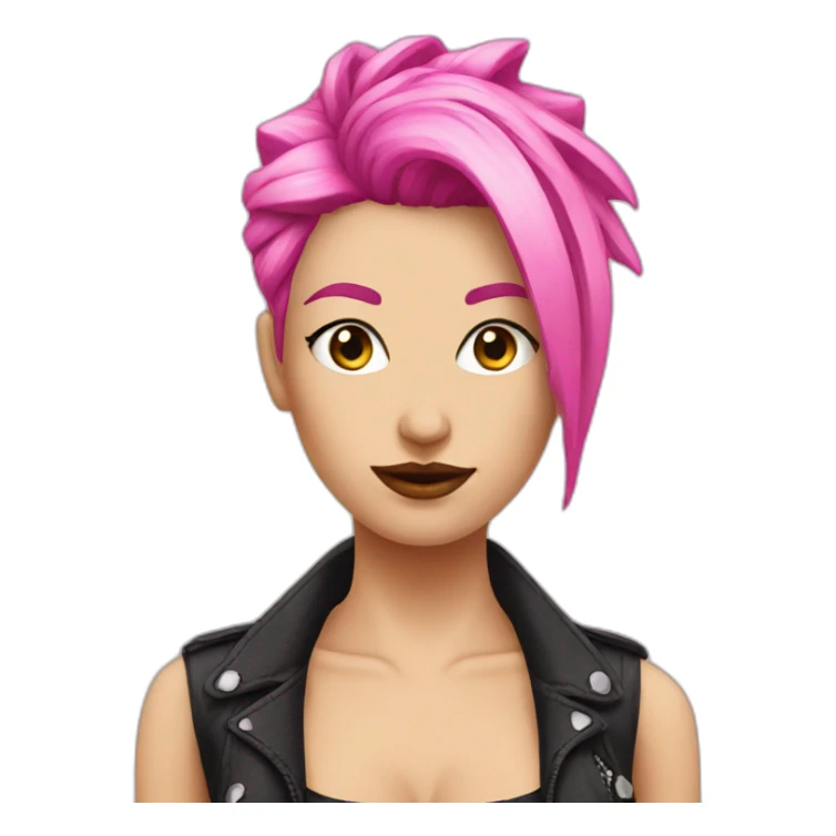 woman punk hair pink sticker