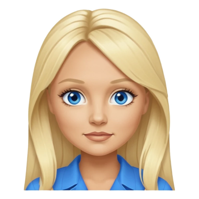 Emma Bunton with blue eyes, blonde long ponytail hair sticker