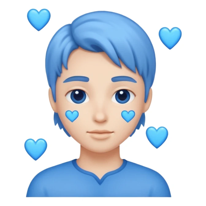 Head 🥰of love with blue hearts sticker