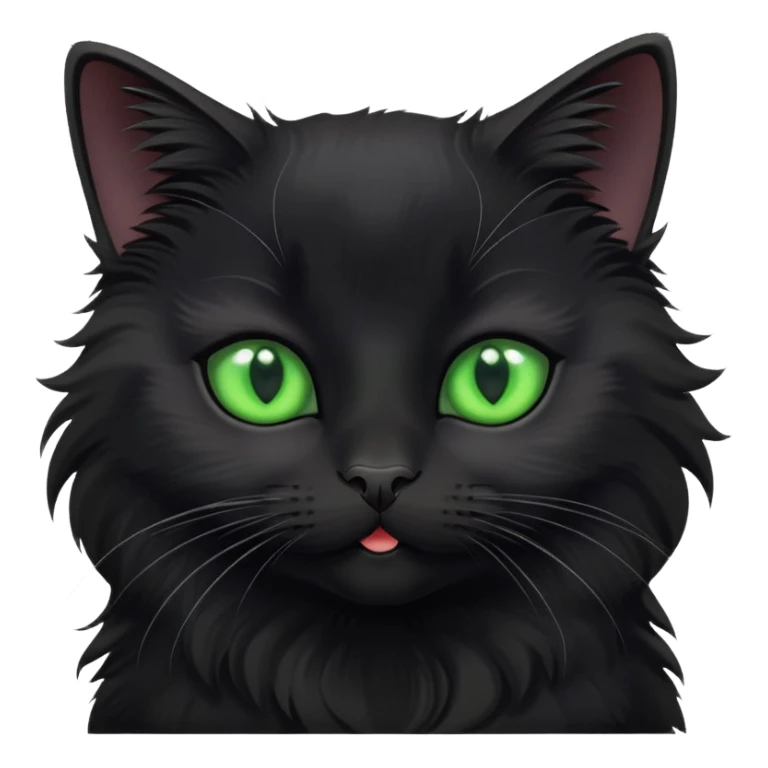 Playful black cat with green eyes sticker