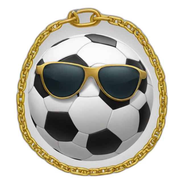 soccer ball wearing chain with shades looking like gangster sticker