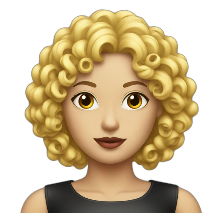 curly-blonde-woman-black-latex-dress sticker