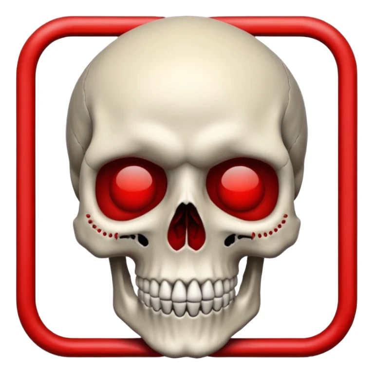 Skull With red border of the emoji sticker