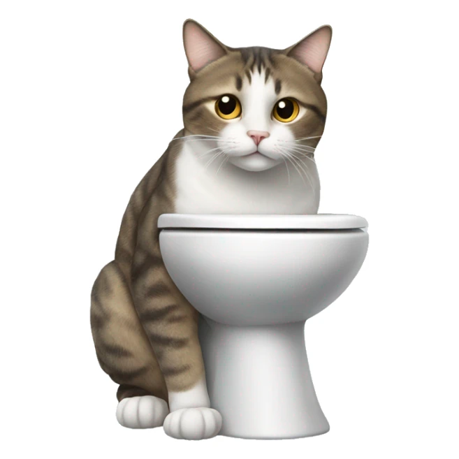 Cat sitting on a toilet sticker