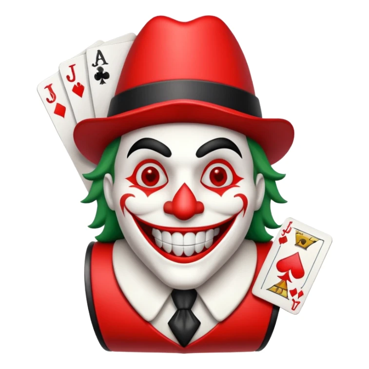 poker card with a funny jolly joker inside the card (machine os icon) sticker