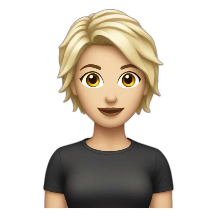 caucasian female rock star with short hair sticker