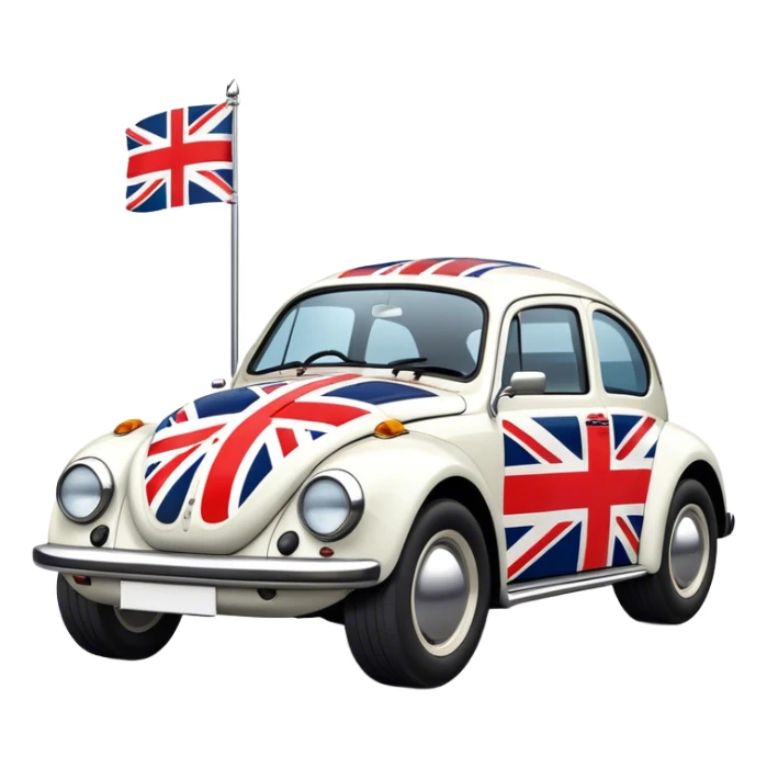 Bettle car with English flag sticker