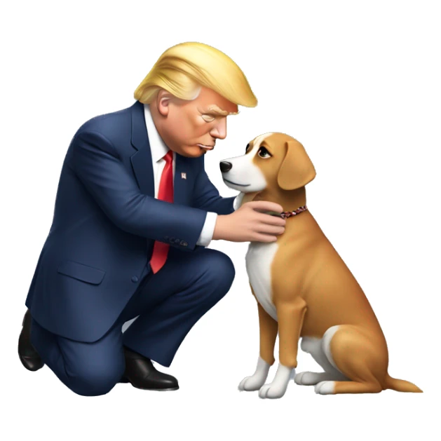 Donald Trump petting a dog  sticker