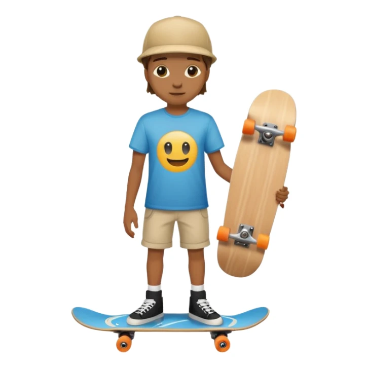 Skateboarder mugshot with skateboard sticker