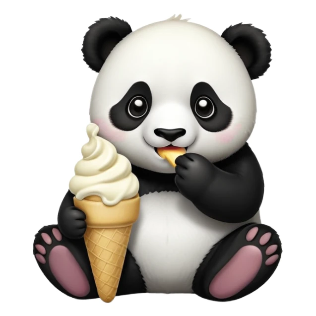 Panda eating ice cream sticker