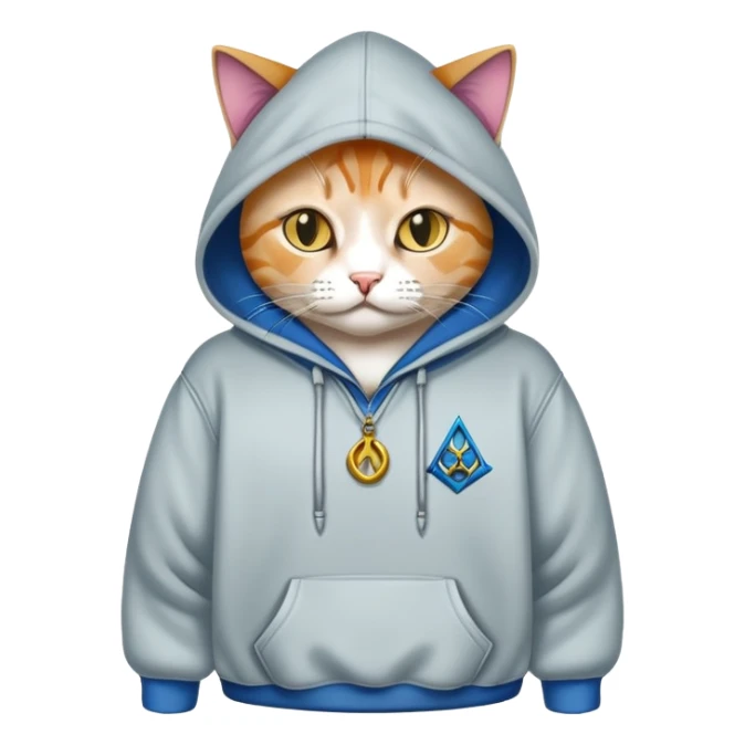 Cat with hoodie in secret society  sticker