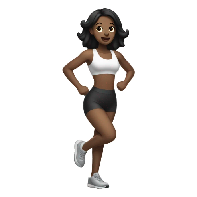 Pale woman with black hair doing aerobic sticker