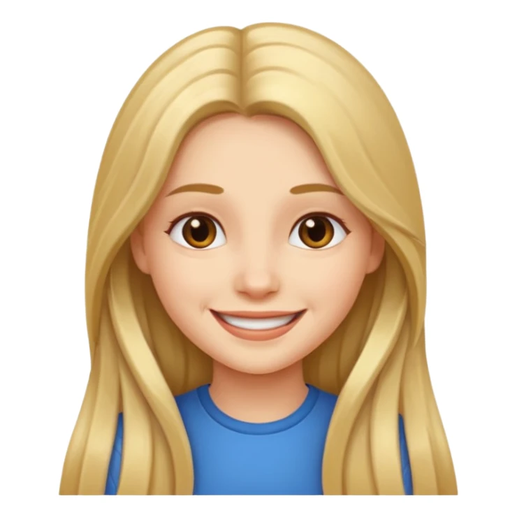 smiling girl with long hair sticker