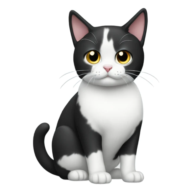 Black and white cat full body sticker