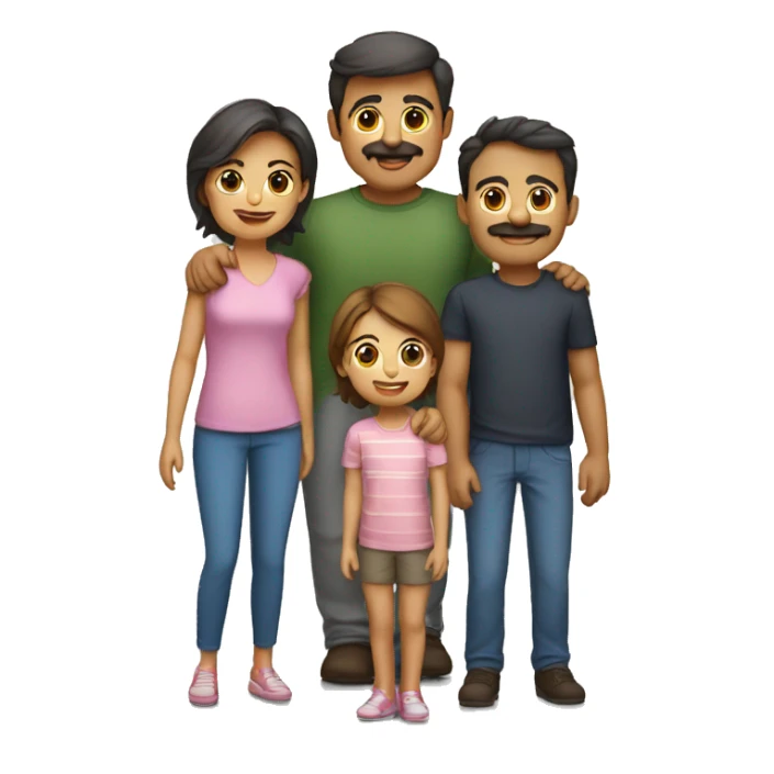 Familia de 4 personas y dos varones sticker