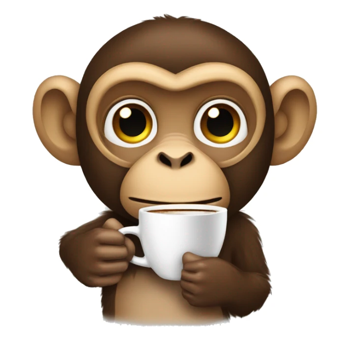 Monkey at call center wearing hump day Tshirt with a cup of coffee in hand sticker