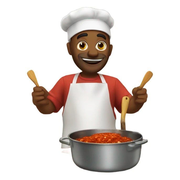Friday in Jerusalem cooking fish in red sauce  sticker