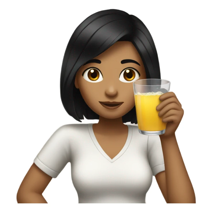 Girl drinking Black hair sticker