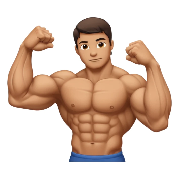 Only Left arm bicep flexing emoji , only show the arm sticker